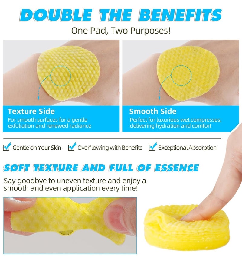 Premium Kojic Acid and Turmeric Cleansing Pads 60 Count Chemical Free UltraSoft Gentle Makeup Remover Pads Mild and Nonirritating Helps Balance Skin Oil And Hydration Suit for All Skin Type Extra Large 180 Piece - Image 3