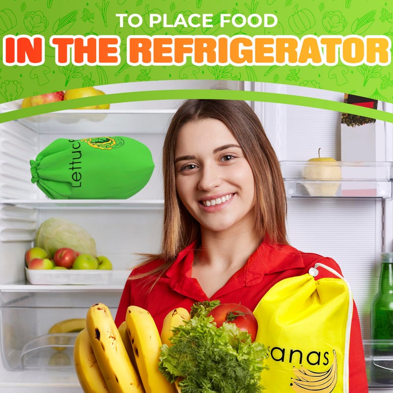 VIKROM Banana & Lettuce Fresh Reusable Produce Bags â€“ Vegetable & Fruit Storage Bags with Foil Lining for Freshness, Freezer & Refrigerator Safe - Image 5