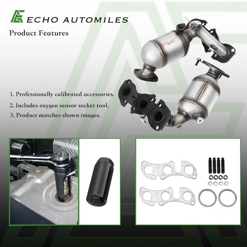 ECHO AUTOMILES Left & Right Catalytic Converter Compatible with Lexus ES300 2002 2003, Lexus ES330 2004-2006, Toyota Camry 2002-2006, Solara 2004-2008 Catalytic Convertor EPA Compliant 641525 674882 - Image 2