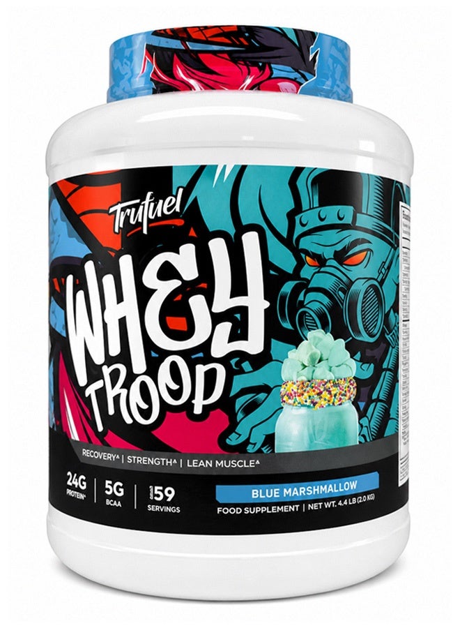 Trufuel Whey Troop Protein - 4Lb, Blue Marshmallow Flavour