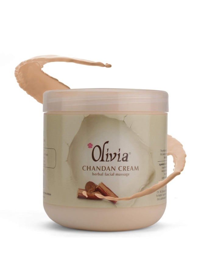 Olivia Herbal Chandan Facial Massage Cream 800g Exhilarating, Soothing Effect Of Sandalwood, 800 g - Image 3