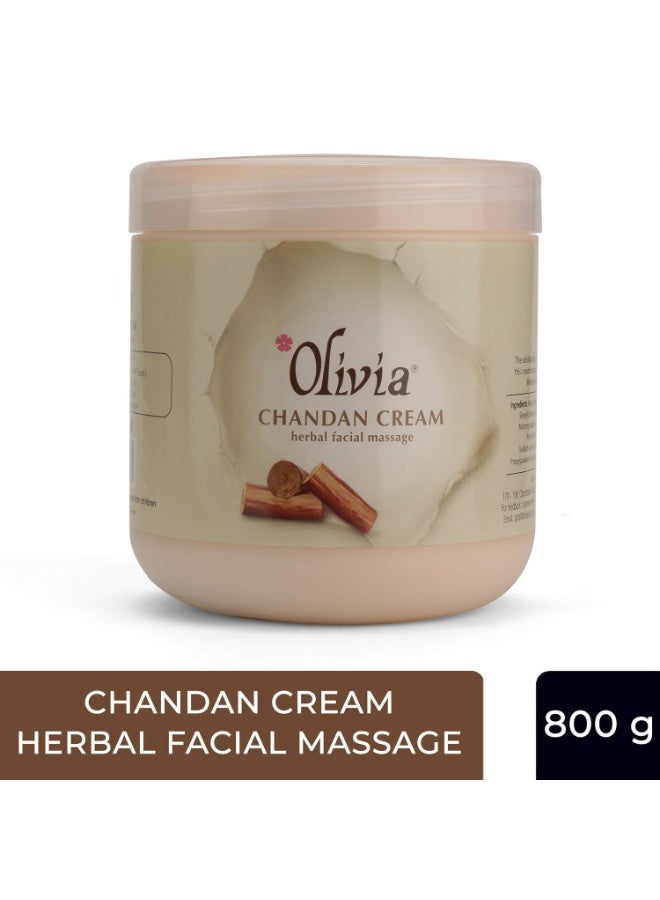 Olivia Herbal Chandan Facial Massage Cream 800g Exhilarating, Soothing Effect Of Sandalwood, 800 g - Image 2