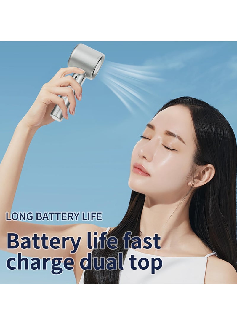 Generic - Mini Portable Fan Powerful Handheld Fan,120 Speeds Infinitely Variable Speed Personal Small Rechargeable Hand Fan for Adults & Kids Travel (White) - Image 1