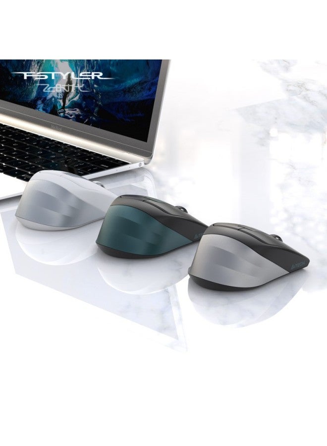 A4tech Fb35cs Flying Era Wireless Bluetooth Mouse, Quiet Rechargeable Model For Ipad, Apple Mac, Laptop, Office Use, Silver Gray White - Image 5