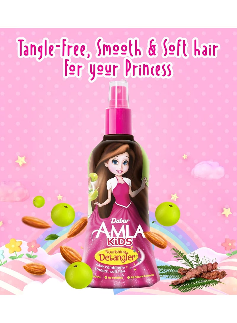 Dabur Dabur Amla Kids Detangler + Shampoo (2 x 200ml) | Enriched with Amla, Olive, Almond, Natural Oils & Vitamin E | Gentle Cleansing & Easy Combing For Smooth & Soft Hair | No Sulfates & No Parabens  - Image 2