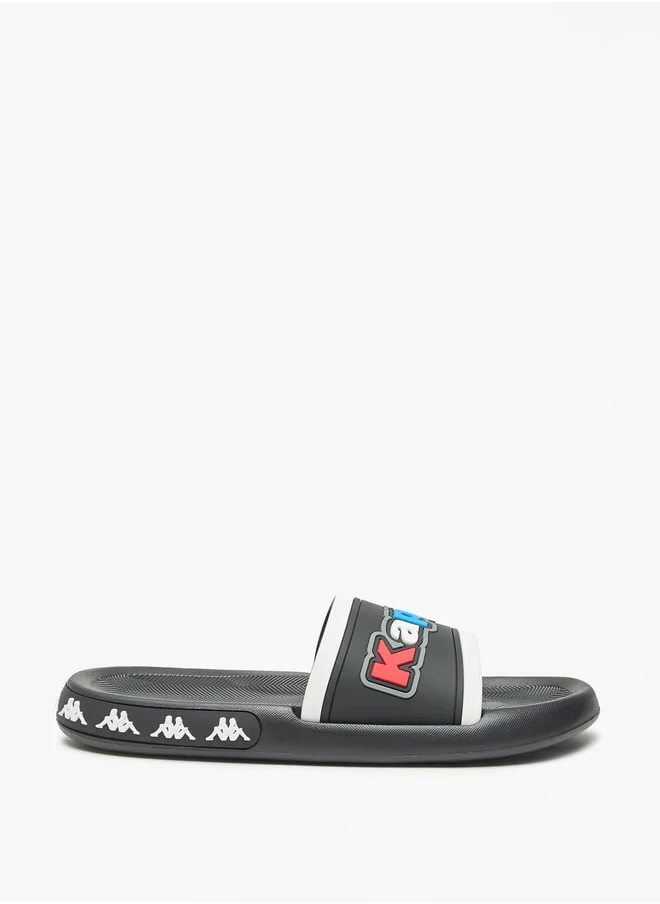 Kappa Boys' Logo Embossed Slip-On Slides