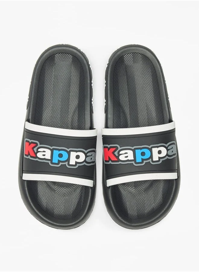 Kappa Boys' Logo Embossed Slip-On Slides