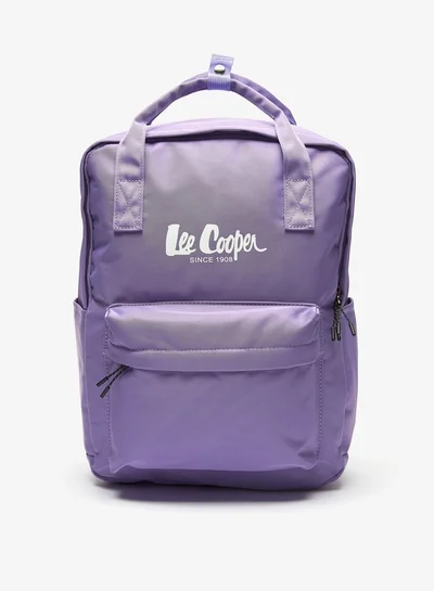 Lee Cooper Women Logo Print Backpack with Adjustable Straps and Handles - 29x14x38 cm