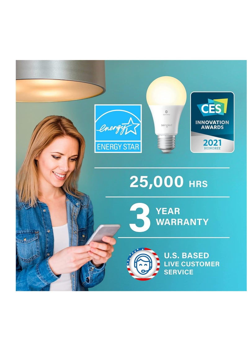 Sengled - Sengled Alexa Light Bulb, S1 Auto Pairing with Alexa Devices, Warm Smart Light Bulbs, Bluetooth Mesh Smart Home Lighting, E26 60W Equivalent, 800LM, 1-Pack - Image 1