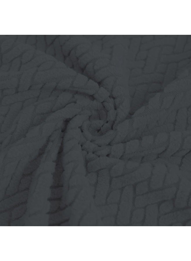 Easy-Going Stretch Jacquard Couch Cover, 1-Piece Soft Sofa Cover, Sofa Slipcover with Anti-Slip Foams, Washable Furniture Protector for Kids, Pets (Sofa, Dark Gray) - Image 5