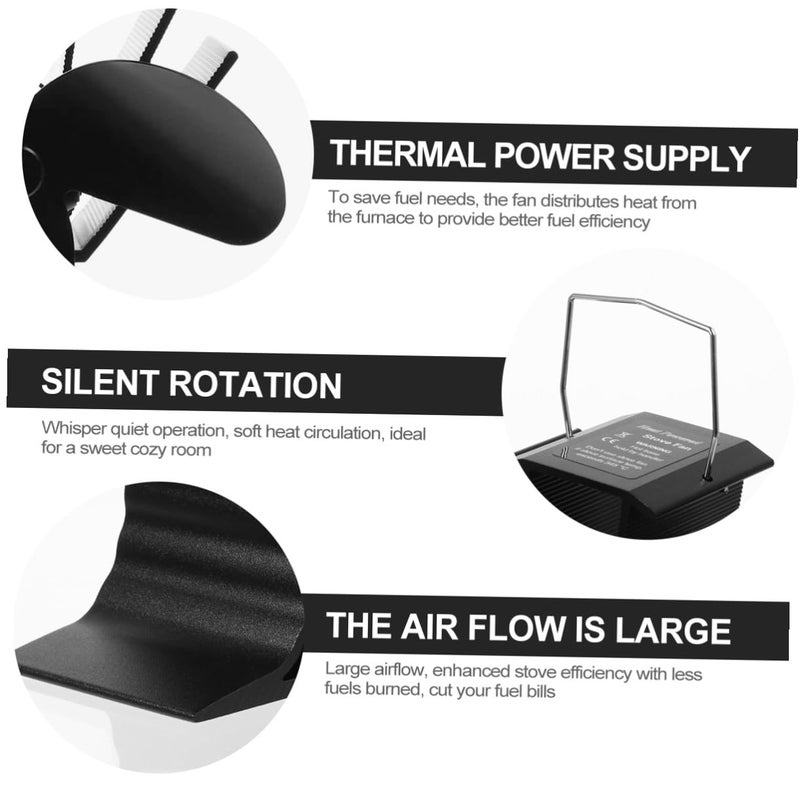 3 Blade Heat Powered Fireplace Fan Efficient Heat Distribution Silent for Home Heating - Image 4