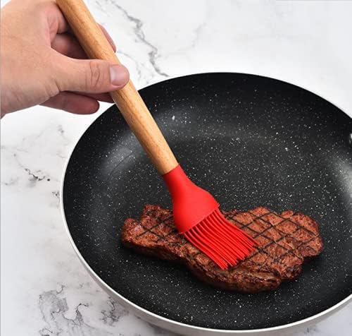 Kitchsy Large Silicone Pastry Brush with Wood Handle Special for Cake Mixer Grilling Tandoor Cooking Baking Glazing BBQ Oil Brush for Cooking1 pcs  - Image 2