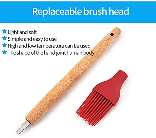Kitchsy Large Silicone Pastry Brush with Wood Handle Special for Cake Mixer Grilling Tandoor Cooking Baking Glazing BBQ Oil Brush for Cooking1 pcs  - Image 4