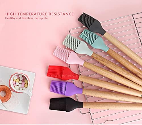 Kitchsy Large Silicone Pastry Brush with Wood Handle Special for Cake Mixer Grilling Tandoor Cooking Baking Glazing BBQ Oil Brush for Cooking1 pcs  - Image 5