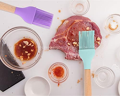 Kitchsy Large Silicone Pastry Brush with Wood Handle Special for Cake Mixer Grilling Tandoor Cooking Baking Glazing BBQ Oil Brush for Cooking1 pcs  - Image 3