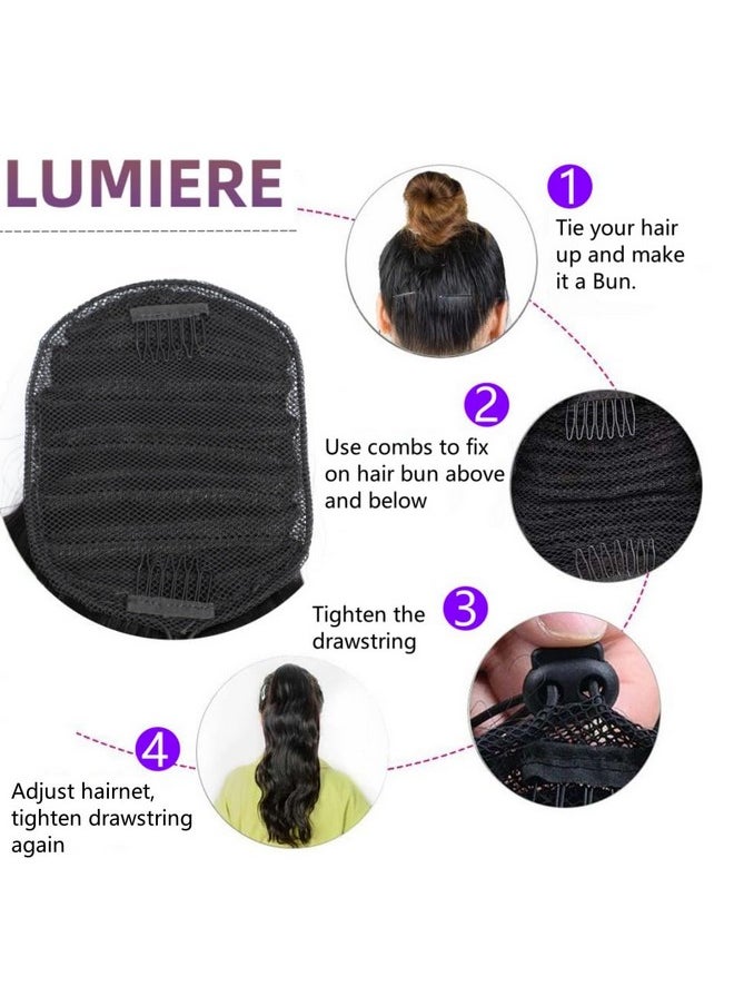 LUMIERE Ponytail Extension Human Hair Drawstring Ponytail For Black Women 100G 12A Remy Human Hair Ponytail Natural Black 18Inch  - Image 2
