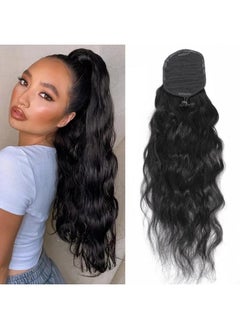LUMIERE Ponytail Extension Human Hair Drawstring Ponytail For Black Women 100G 12A Remy Human Hair Ponytail Natural Black 18Inch  - Image 1
