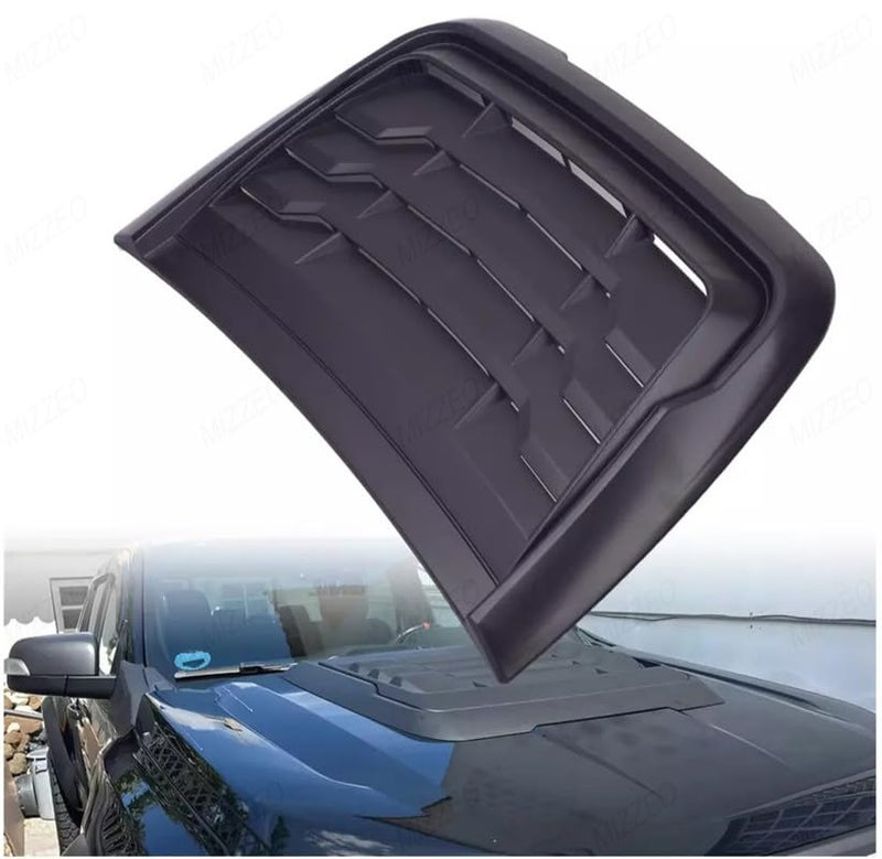 MIZZEO Decorative Car Air Flow Hood Scoop Vent, AeroBoost V-900 Bonnet Cover, Glossy Black, Self-Adhesive Air Inlet Trim Compatible with Mahindra Thar Roxx (2024) - Image 1