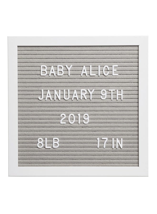 pearhead Classic Wooden Letterboard, Gender-NEUtral Baby Keepsake Nursery Décor, Photo Prop Message Board, Gray And White - Image 1
