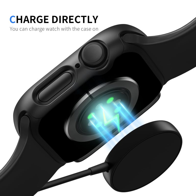 Cuteey 6 Packfor Apple Watch Series 11/10 42mm Screen Protector Case, Full Protective Bumper PC Cover with Built-in Tempered Glass Film for iwatch 11/10 42mm Accessories - Image 4