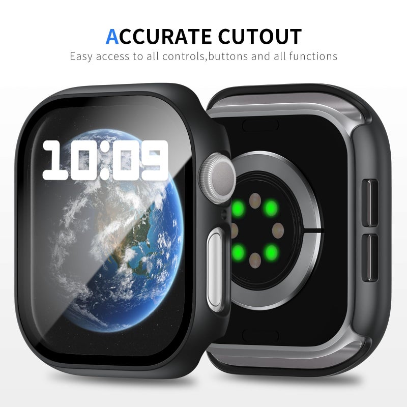 Cuteey 6 Packfor Apple Watch Series 11/10 42mm Screen Protector Case, Full Protective Bumper PC Cover with Built-in Tempered Glass Film for iwatch 11/10 42mm Accessories - Image 2