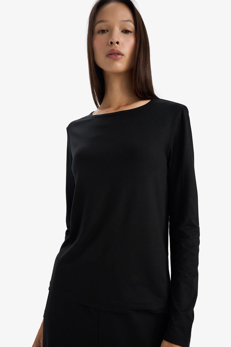 DeFacto Black Woman Long Sleeve Knitted Tops Casual - Image 1