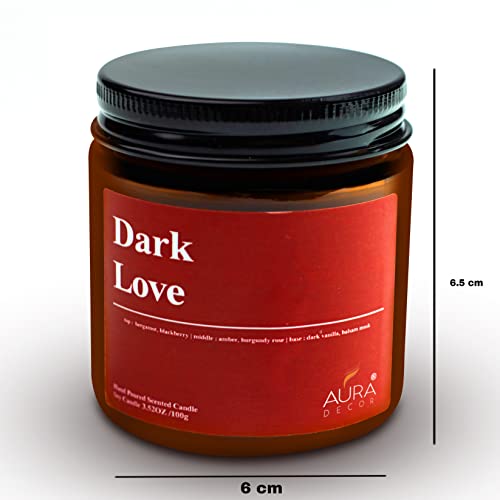 AURA DECOR AuraDecor Scented Jar Candle | Handpoured Soy Wax Candle with Long Lasting Burn Time | Premium Amber Jar Aromatherapy Candle | Ideal Gift for Home & Décor (Large, Dark Love) - Image 5