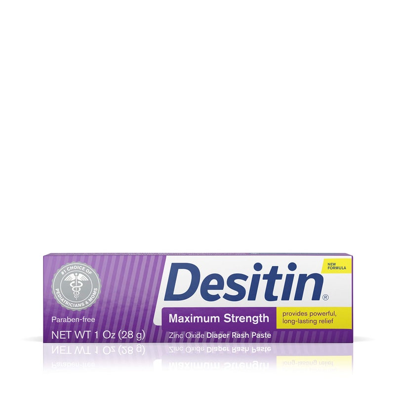 Desitin كريم ديسيتين لعلاج طفح الحفاضات للأطفال بتركيز أقصى مع 40% أكسيد الزنك، حجم السفر، 1 أونصة (عبوة من 6) - Image 2