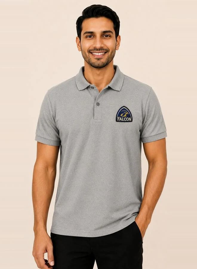 Take Two Grey Falcon Logo Short Sleeves Polo T-Shirt By Falcon