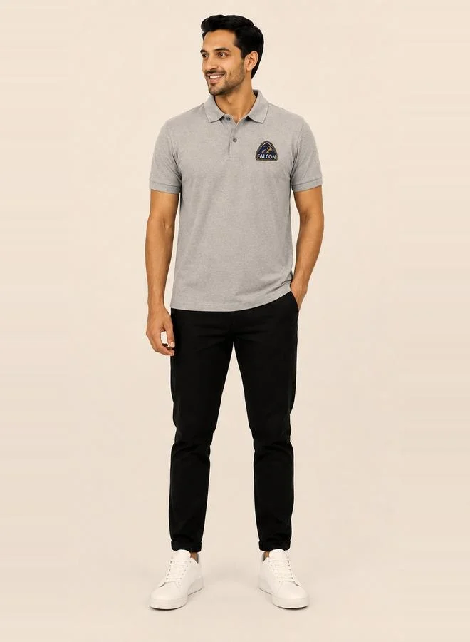 Take Two Grey Falcon Logo Short Sleeves Polo T-Shirt By Falcon