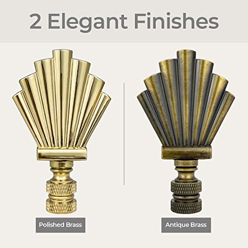 Royal Designs Inc Royal Designs Art Deco Motif 3" Lamp Finial for Lamp Shade, Polished Brass - Image 5