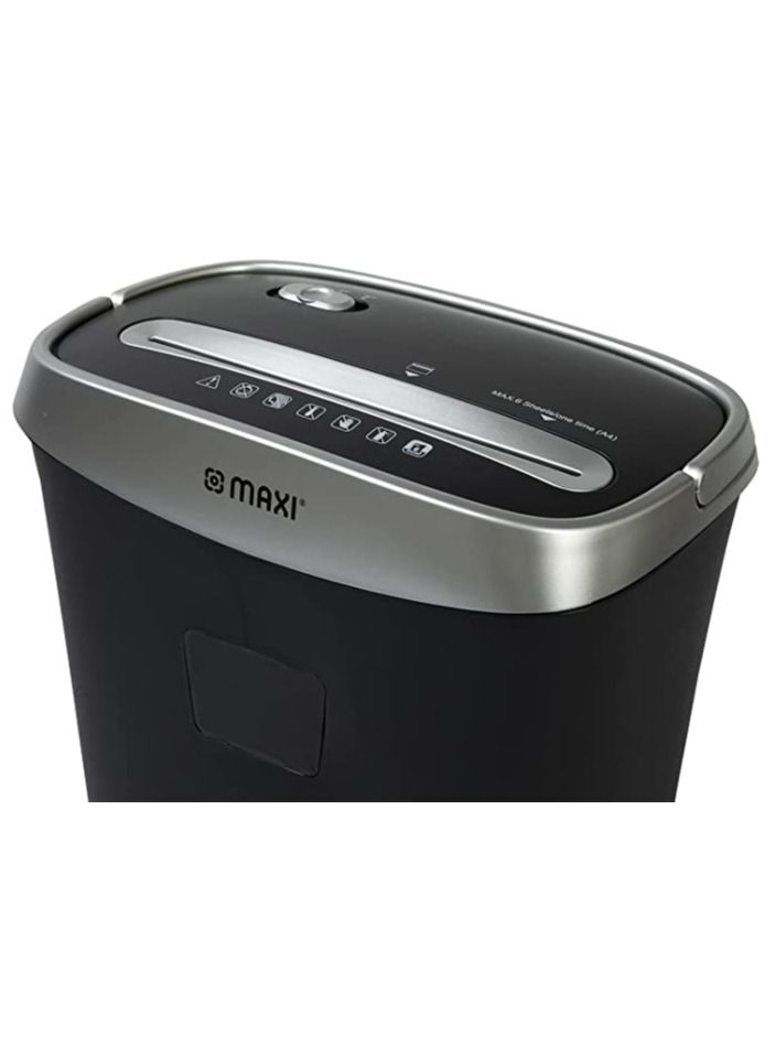 MAXI CROSS CUT SHREDDER 060C 6 SHEETS, BLACK - Image 1