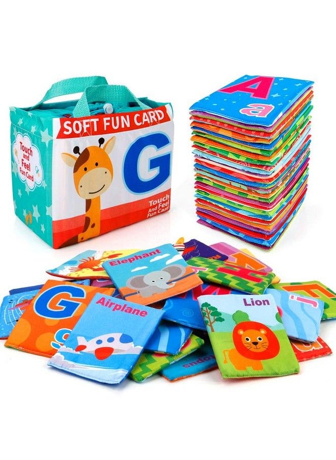 Mini Tudou - 26 Pcs Baby Soft Alphabet Cards Abc Learning Flash Cards With Storage Bag Washable Soft Letter Early Educational Toy For Babies Infants Toddlers Boys And Girls 0 1 2 3 Years Old - Image 1