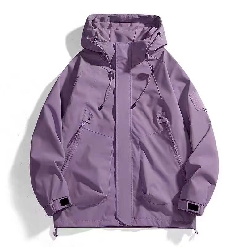 Mens 2024 Spring New American Style Trendy Brand Loose Work Jacket Spring and Autumn Outdoor Boys Couple Jacket Purple