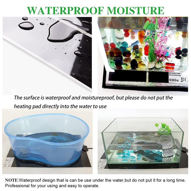 Sage Square وسادة تسخين السلاحف والزواحف: حرارة آمنة وفعالة، تحكم في درجة الحرارة قابل للتعديل، مقاومة للماء، متينة، موفرة للطاقة، تحافظ على ظروف الموائل المثلى (صغيرة) - Image 3