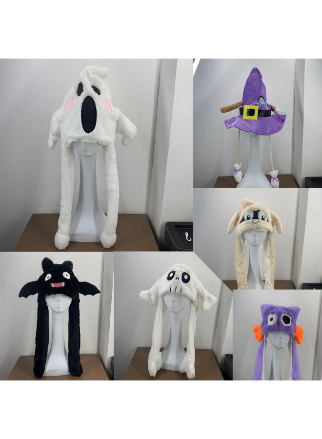Hat Pinch Ear Moving Airbag Hat Ghost Colorful Glow Hat Wholesale-Specifications:Black Bat Hat-Color:60cm Luminous Airbag Hat - Image 3