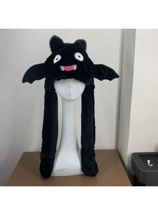 Hat Pinch Ear Moving Airbag Hat Ghost Colorful Glow Hat Wholesale-Specifications:Black Bat Hat-Color:60cm Luminous Airbag Hat - Image 1