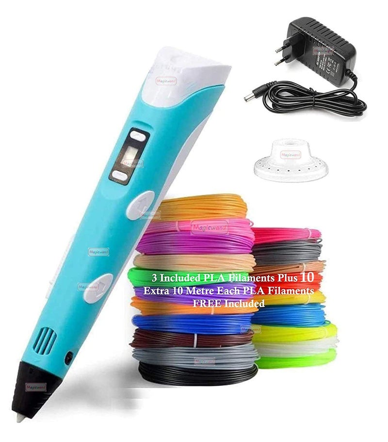 Magicwand قلم الطباعة ثلاثية الأبعاد مع شاشة LCD【10 متر لكل 10 خيوط إضافية و 3 متر لكل 3 خيوط】【مع محول】【عبوة من 1】 - Image 1