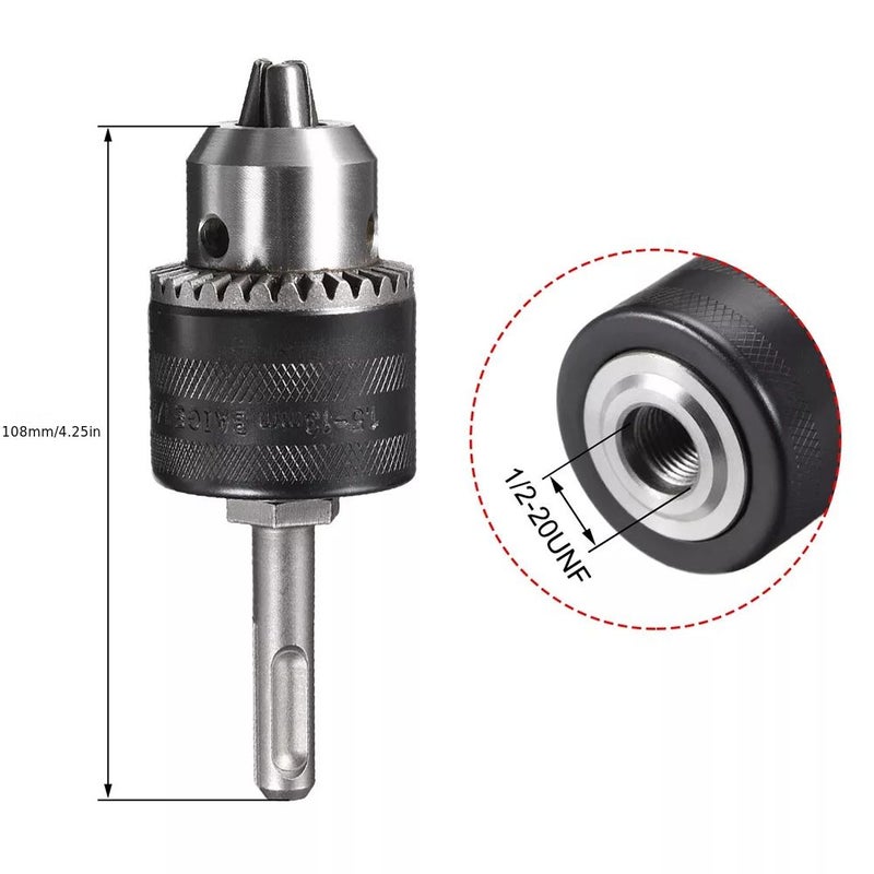1 Pc Drill Chuck 3 Jaw Key Chuck With SDS Plus Round Shank 1 2 Inch 20UNF - Image 3
