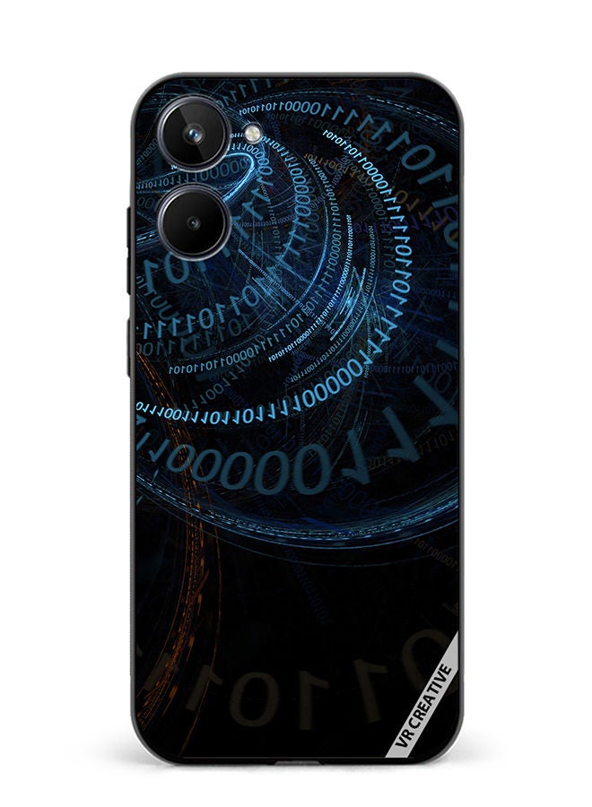 VR CREATIVE Protective Case Cover For Realme 10 Binary Code Abstract Design Multicolour - Image 1