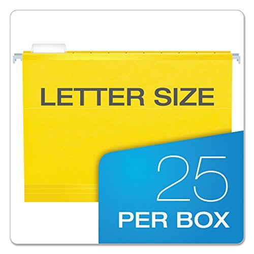 Pendaflex Reinforced Hanging File Folders, Letter Size, Yellow, 1/5 Cut, 25/BX (4152 1/5 YEL) - Image 5