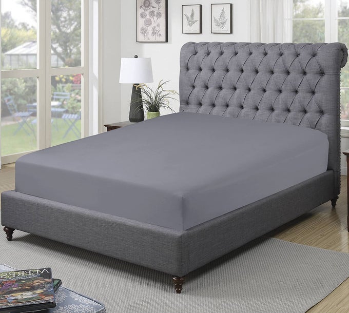 300 THREAD COUNT 100 EGYPTIAN COTTON FITTED SHEETS BEDSHEET DOUBLE GREY