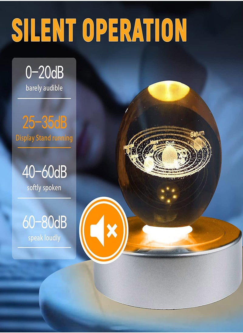 SYOSI - 7 LED Rotating Display Stand, Spinning Display Stand with Colored Lights, Lighted LED Base for Glass Art with 4 Revolving & 8 Light Modes, 360° Automatic Mute Rotating Turntable (5.1x1.2") - Image 1