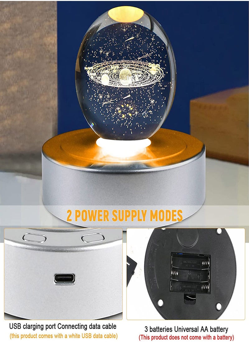 SYOSI - 7 LED Rotating Display Stand, Spinning Display Stand with Colored Lights, Lighted LED Base for Glass Art with 4 Revolving & 8 Light Modes, 360° Automatic Mute Rotating Turntable (5.1x1.2") - Image 1