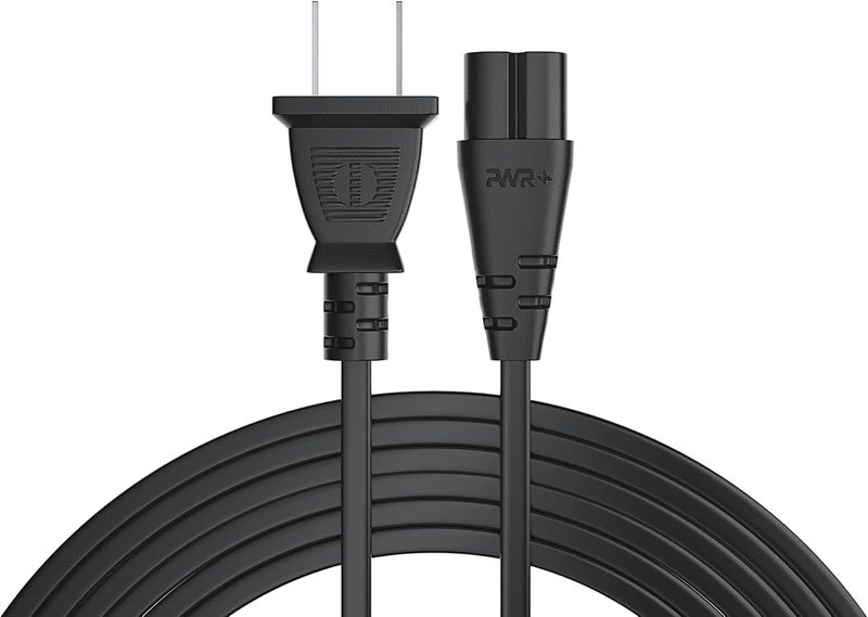 PWR+ كابل استبدال الطاقة AC 2 سن 6 أقدام (أسود) - Image 5