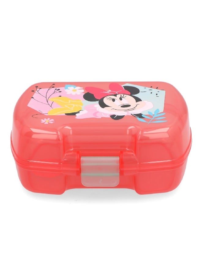 STOR Minnie Mouse Theme BPA-Free Rectangular Sandwich Box Red 7 x 17.5 x 13.8 cm 80251  - Image 1