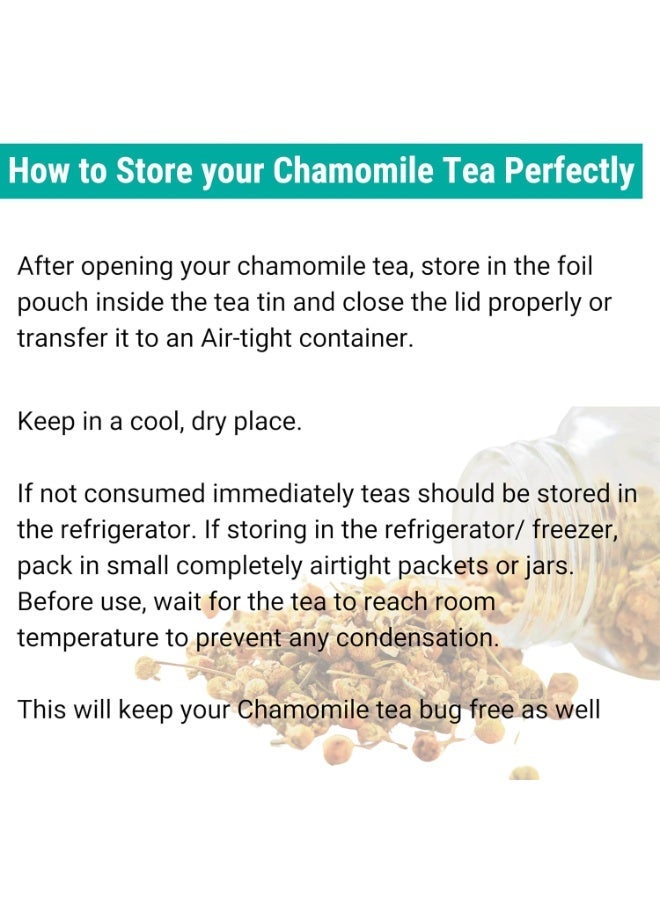 OH CHA Chamomile Herbal Tea Loose Leaves, 35gms, 100% Natural, Caffeine-Free, Calming Sleep - Image 4