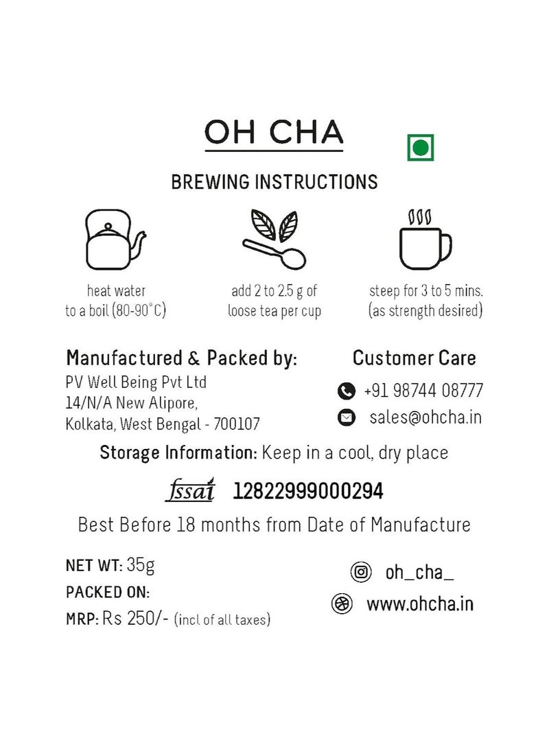 OH CHA Chamomile Herbal Tea Loose Leaves, 35gms, 100% Natural, Caffeine-Free, Calming Sleep - Image 5