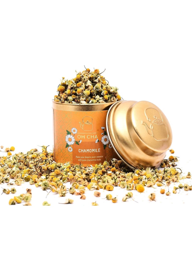 OH CHA Chamomile Herbal Tea Loose Leaves, 35gms, 100% Natural, Caffeine-Free, Calming Sleep - Image 1