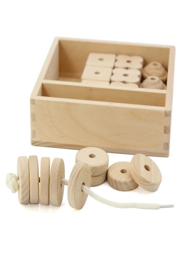 KIDDISON Lacing Bead 27 Large Wooden Beads 1 Lace for Toddler and Kids Montessori Educational Toy Fine Motor Skills 2 Years - Image 2